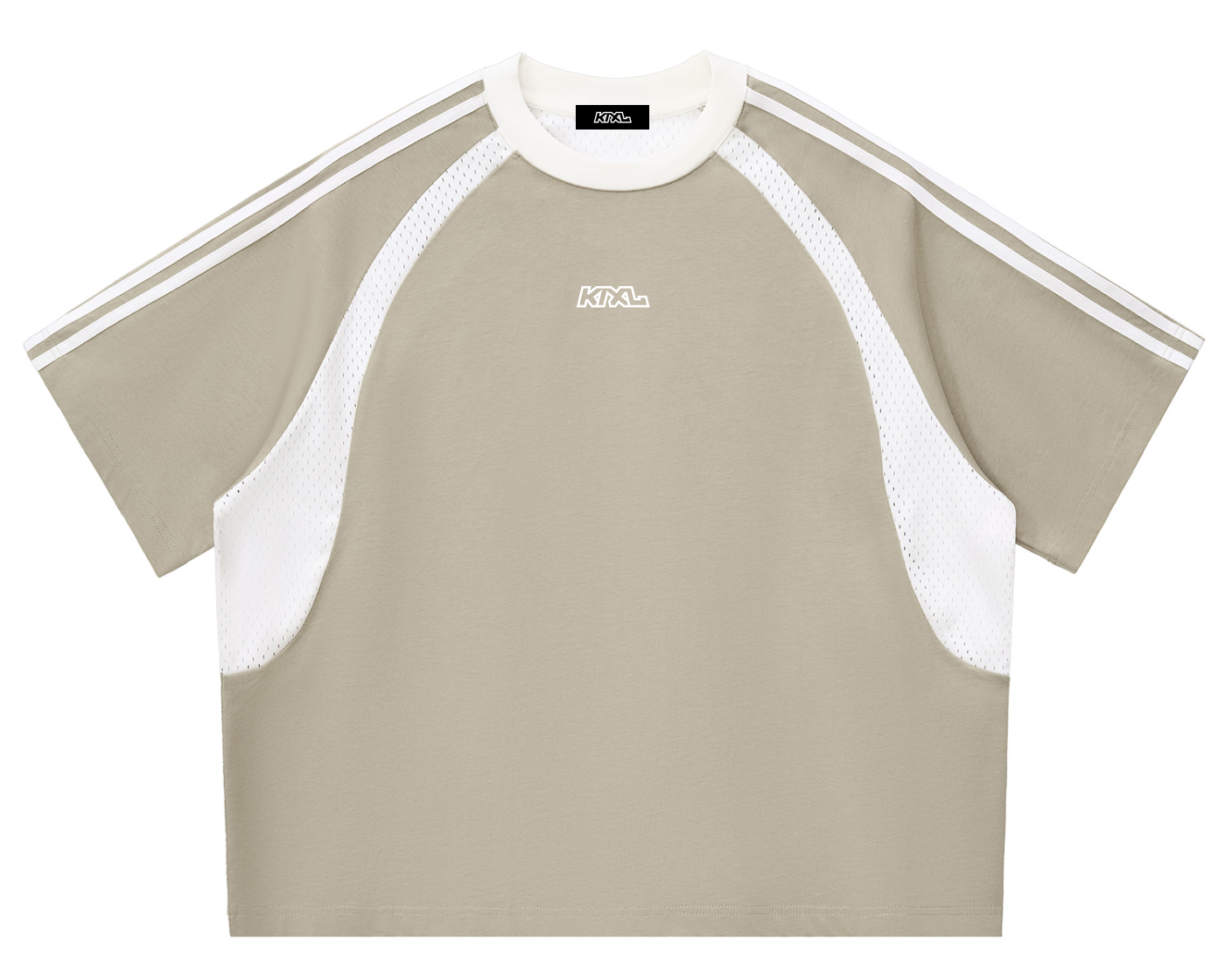 Color Block Striped Mesh Jersey Tee