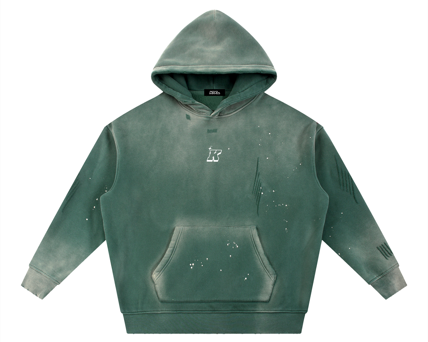 Vintage Washed Frayed Hoodie